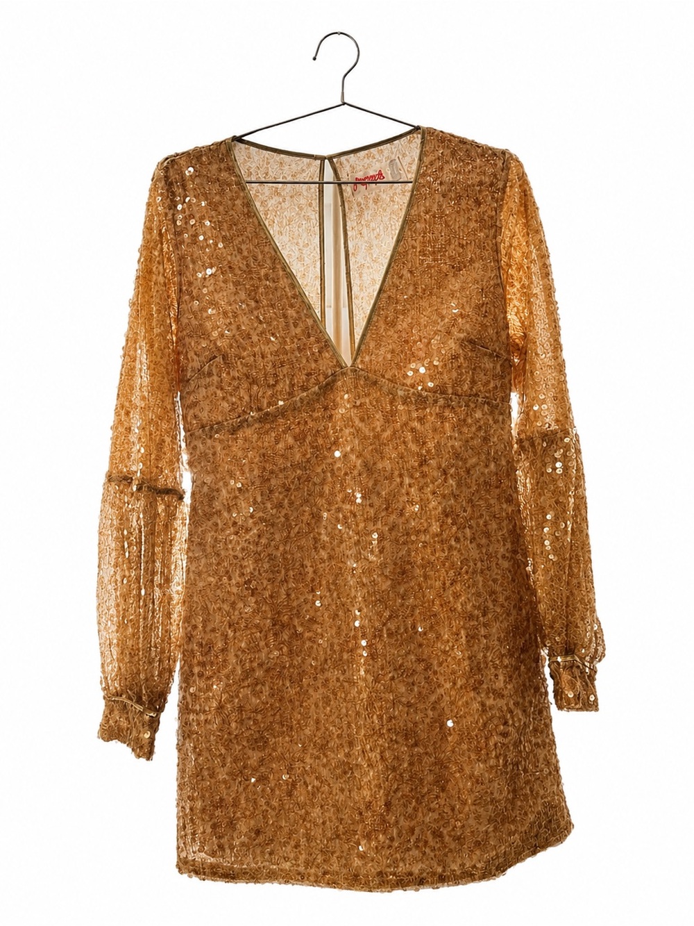 Free People Gold Sequin Mini Dress